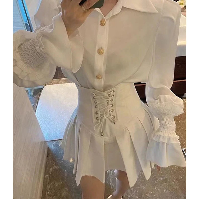 Mexzt y2k biela mini sukňa dámske dámske streetwear bandáž tunika čierne skladané sukne módne preppy kórejské vysoké pás A line sukňa nové