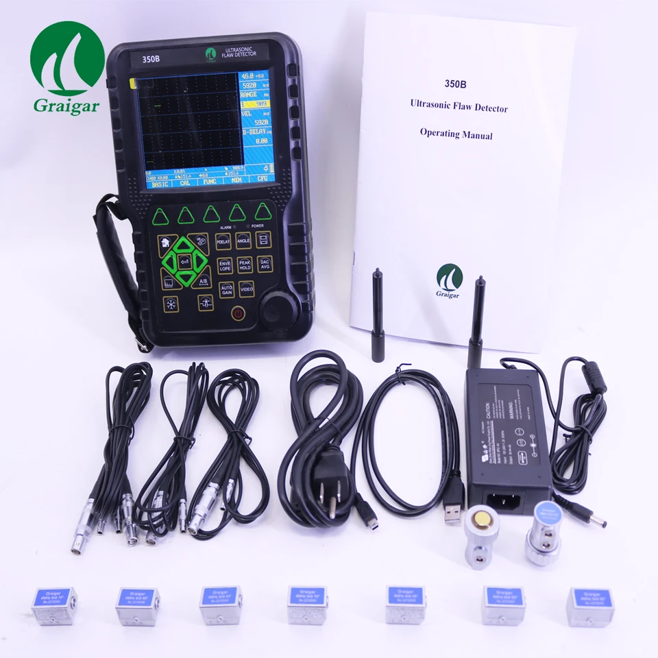 MFD350B Mitech Profesia Detection Detection Ultrazvukové testovacie zariadenie so všetkými sondami a drôtmi farbami Tft