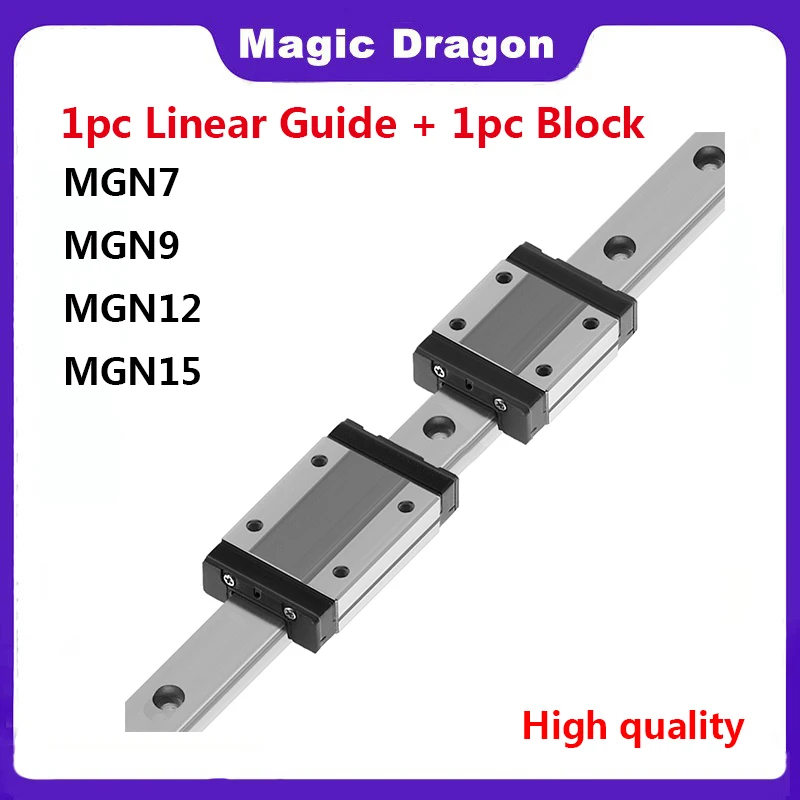 Mgn7 mgn12 mgn15 mgn9 L od 100 mm do 800 mm miniatúrna lineárna koľajnica 1ks Mgn lineárny sprievodca Mgn čierny vozík 3D tlačiareň 3D tlačiareň