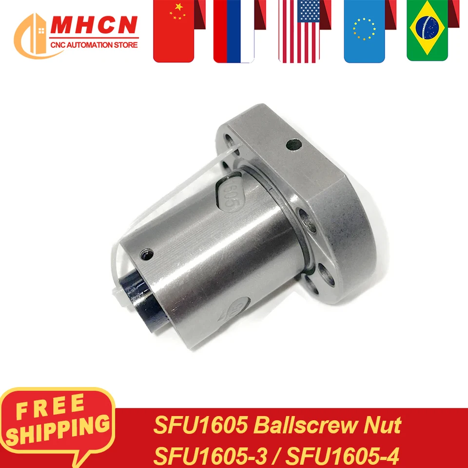 MHCN SFU guľová skrutka matica SFU1605 5 mm rozstup s priemerom 16 mm skrutkovacia matka -3/-4 pre CNC diely