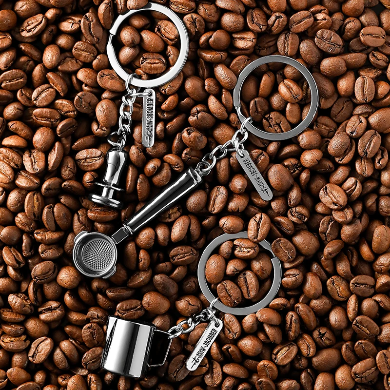 MHW-3Bomber Coffee Series Keychain Mini Souvenir Coffee Accessories Chic Key Ring Creative Birthday Darček pre milovníkov kávy