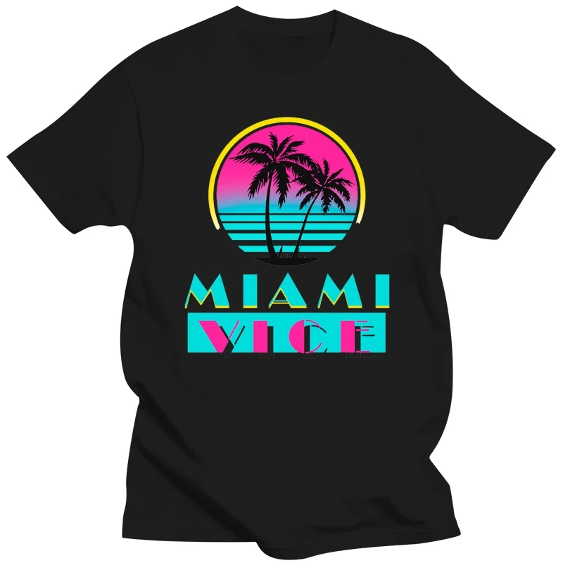 Miami Vice TV Series TV Show Beach Logo Pánske čierne tričko Veľkosť S - 3xl Fashion Classic Style Tee tričko 2024