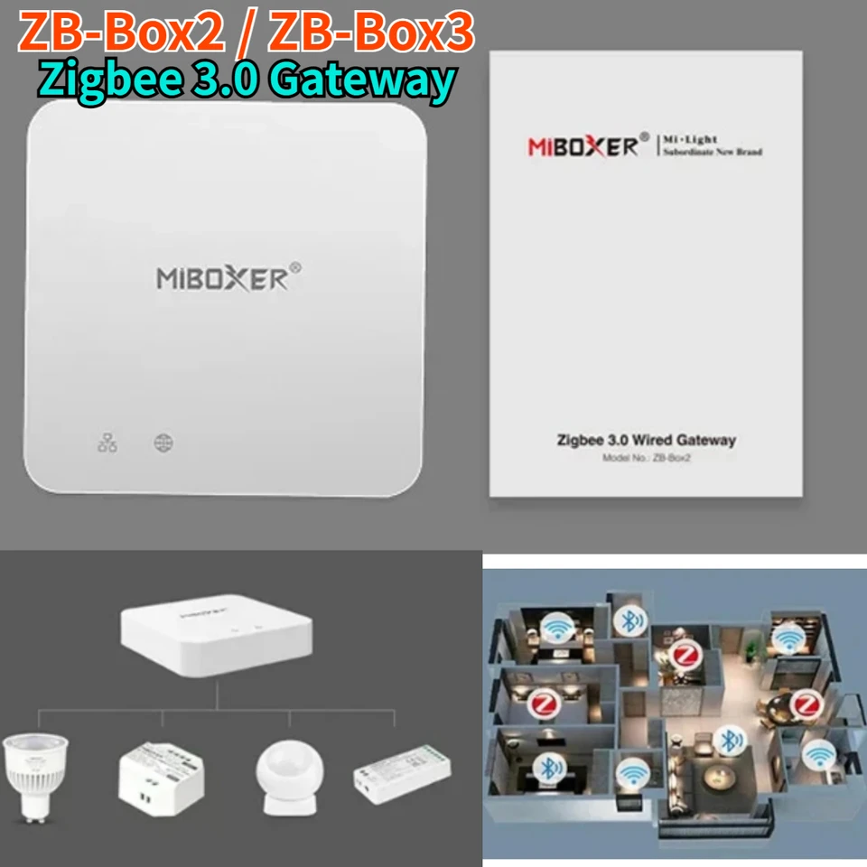 MIBOXER ZB-BOX2 / ZB-BOX3 WIFI SMART ZIGBEE 3.0 GATEWAY Bluetooth kompatibilné s multimódou podpory aplikácie CONTROL Hlasové ovládacie prvky
