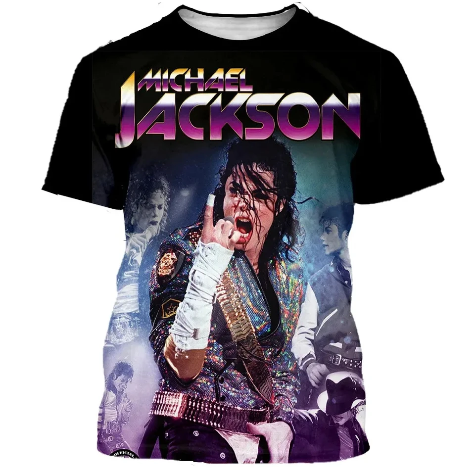 Michael Jackson inšpiroval harajuku štýl 3D tlačené módne pánske tričko Obrovské fanúšikovské základňa Summer Streetwear Príležitostné hip-hop