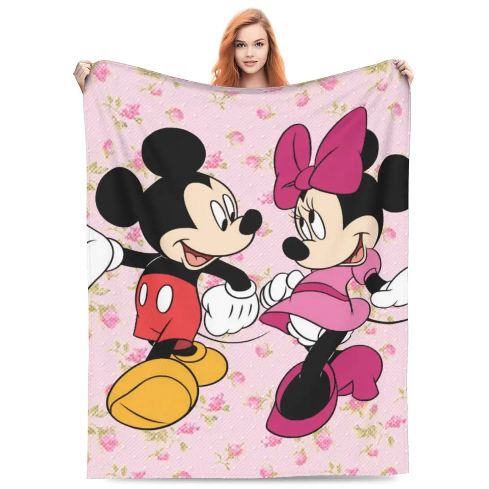 Mickey & Minnie Super Warmet Deka kempingu plyšová obliečka hodí estetický gauč posteľ flanel lôžko postele pohovky postele