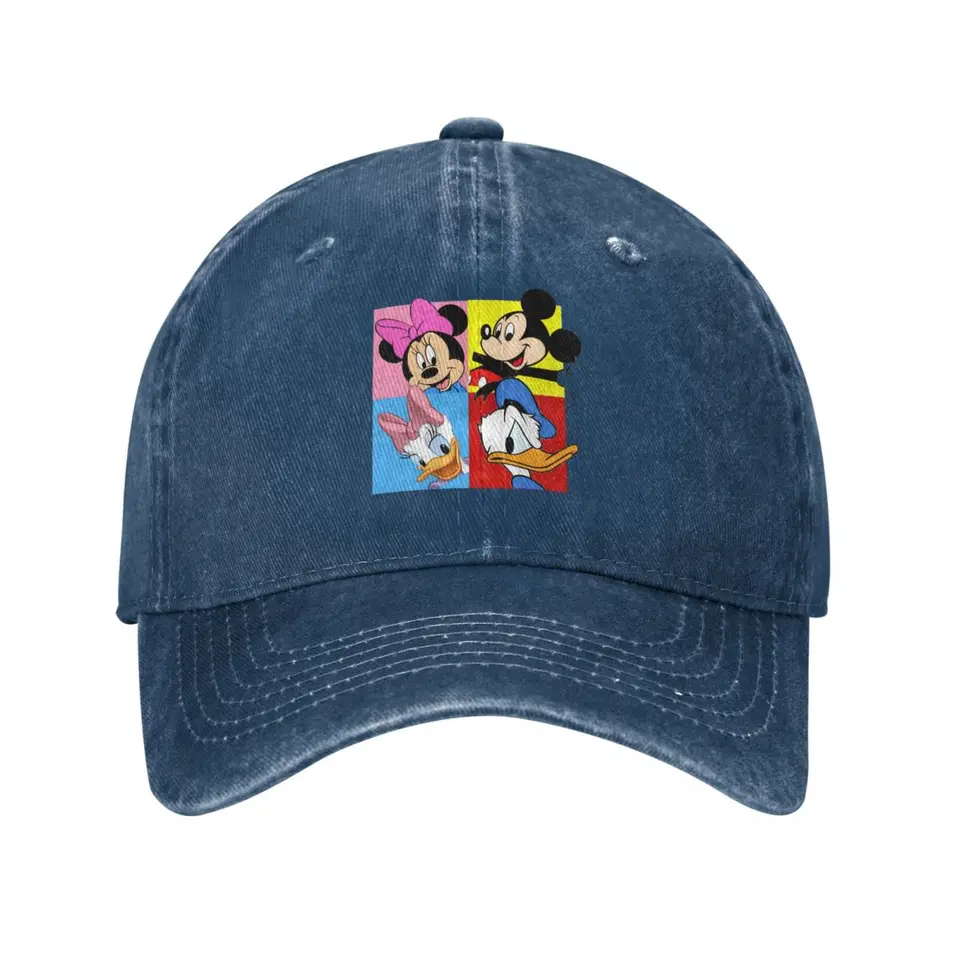 Mickey Minnie Mouse Donald Duck Cartoon Baseball Caps Príležitostné džínsové džínsové klobúk unisex outdoorové aktivity čiapky