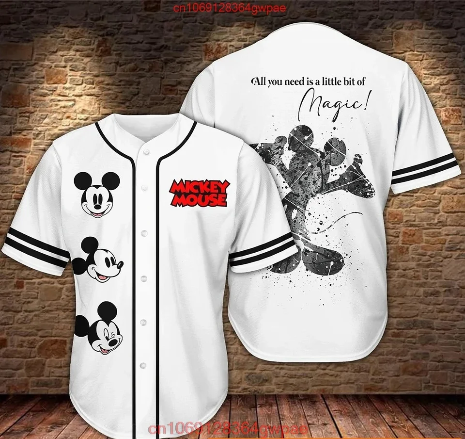 Mickey Mouse Baseball Tirls Disney Magic Kingdom Tirls Pánske príležitostné mikiny Disney Baseball Jerseys Vintage