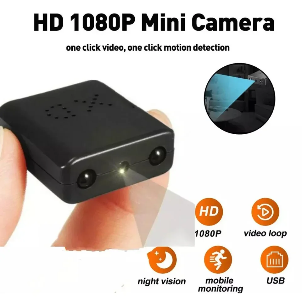 Micro Cam Monitor 1920x1080p Mini Cam Infračervená nočná vízia Camera Ir-Cut Detection Security Camcorder HD Video rekordér