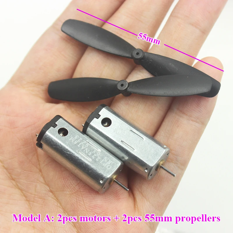 Micro N50-1225 Motor DC 5V 6V 7,4V 29000RPM Vysokorýchlostný silný magnetický motor 55 mm/75 mm vrtule pre hračkárske lietadlá