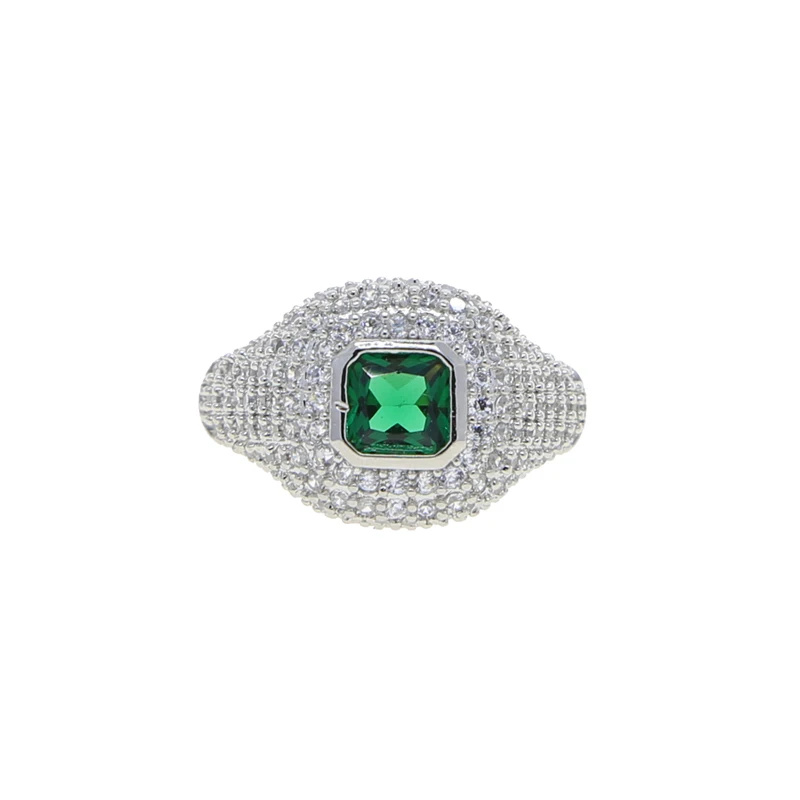 Micro Pave 5a CZ Iced Out Bling Geometric Pinky Ring pre prstene pre špeciálne ženy