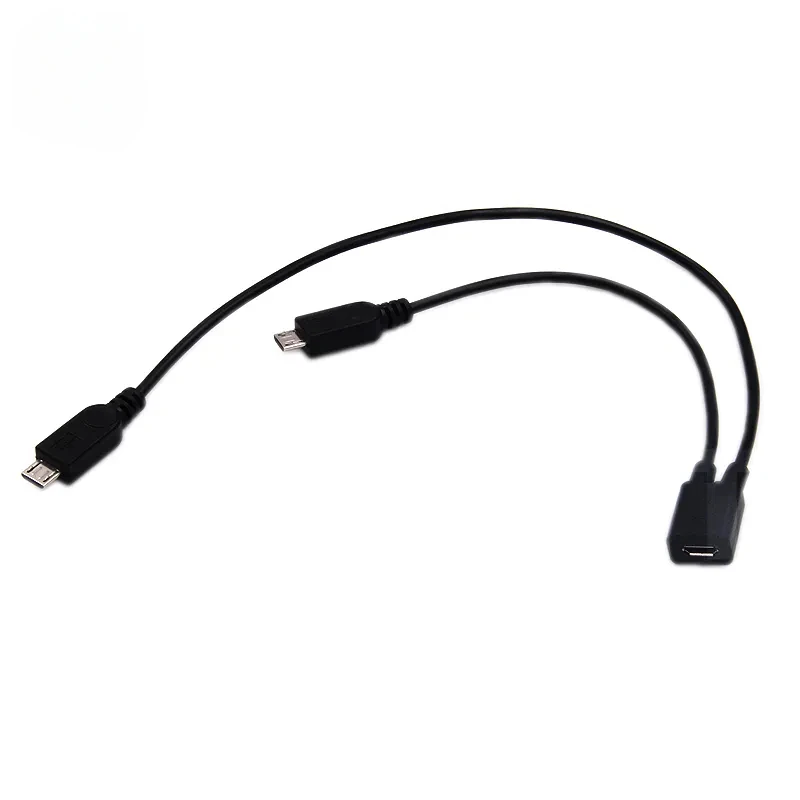 Micro USB 2,0 Y Splitter USB 1 Žena až 2 predlžovací kábel na náboj pre mužov pre vysokokvalitný kábel Nokia Toshiba