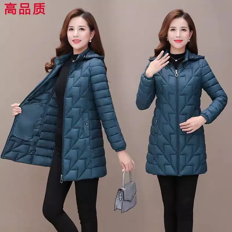 Middlher Parka Light Jacket Matka jesenná bavlnená kabát Dámsky čalúnený kabát Čalúbá kabát zimné parky bunda 6xl 2024