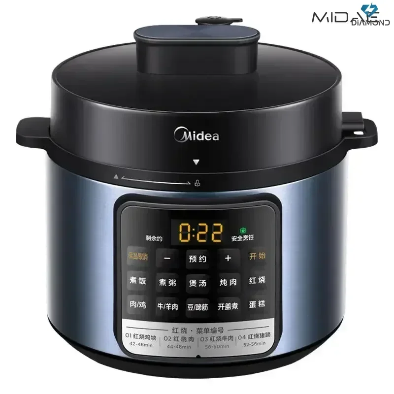 Midea 4L elektrický tlakový hrniec - Multifunkcia domácnosti, inteligentná rezervácia. Perfektne varte ryžu a riad