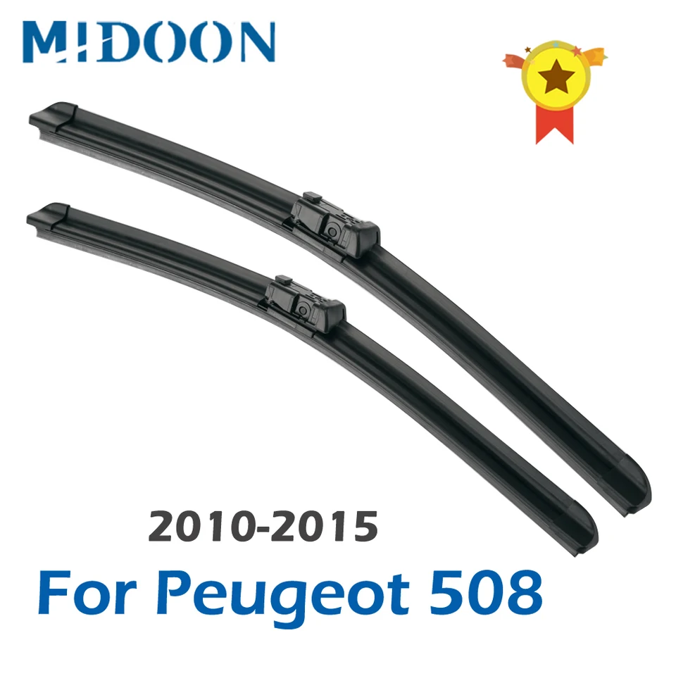 Midoon Wiper Blades for Peugeot 508 Saloon / SW Fit Push Button Arms 2010 2012 2012 2013 2014 2015