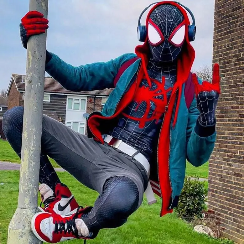 Miestny sklad-čierny míľ Web Hero kostým kostým unisex Halloween s tematikou Party Cosplay celotelové oblečenie s odnímateľnou maskou