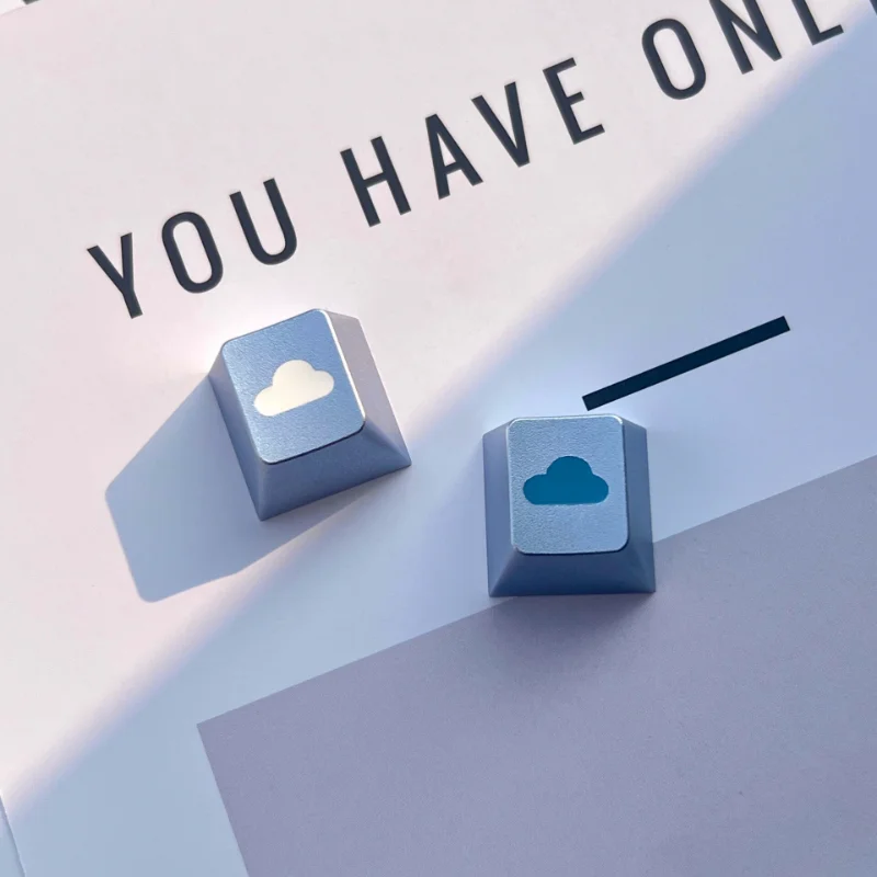 Mifuny Cute Cloud Metal Keycaps R4 Blue Keycap Cherry Profil Custom Artisan Key Caps pre mechanické klávesové príslušenstvo