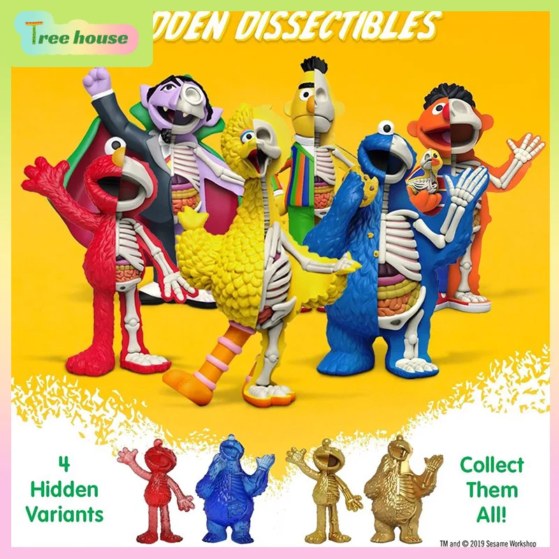 Mighty Jaxx Sesame Street Series Blind Box Half Skele Series Anime postava Ozdob Ozdobná plocha dekorácia vianočný darček