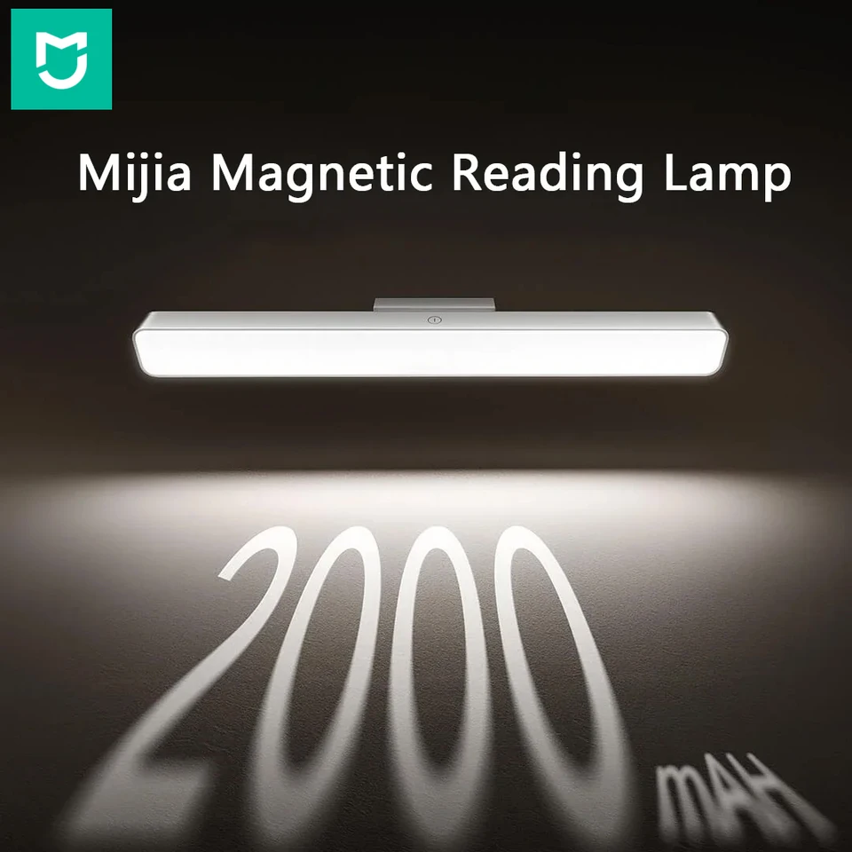 MIJIA MAGNETICKÁ ČÍTANIA LAMP LED DASK SVETLO 2000MAH USB Nabíjateľná dotyková sťahovacia lampa adsorpcia prenosná spálňa lampa