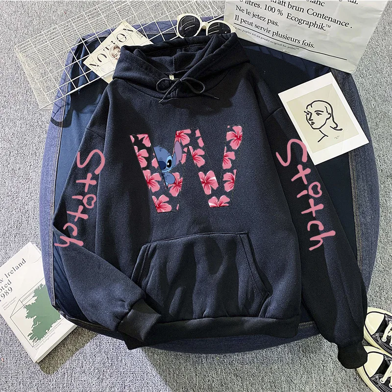 Mikiny dámske zimné mikiny roztomilé kawaii Disney Lilo a steh list tlačiareň módny pár streetwear športového oblečenia