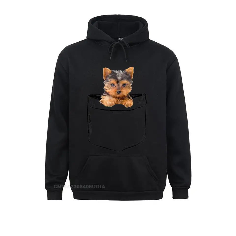 Mikiny s dlhým rukávom mikiny muži mikiny vrecko baby Yorkie ps mak