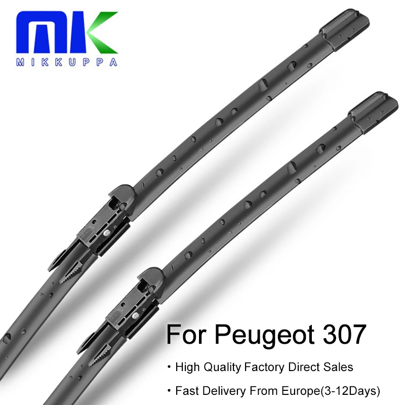 Mikkuppa predné a zadné čepele čepele pre Peugeot 307 Hatchback/SW 2000 2001 2002 2003 2004 2005 2006 2007 2008 2008