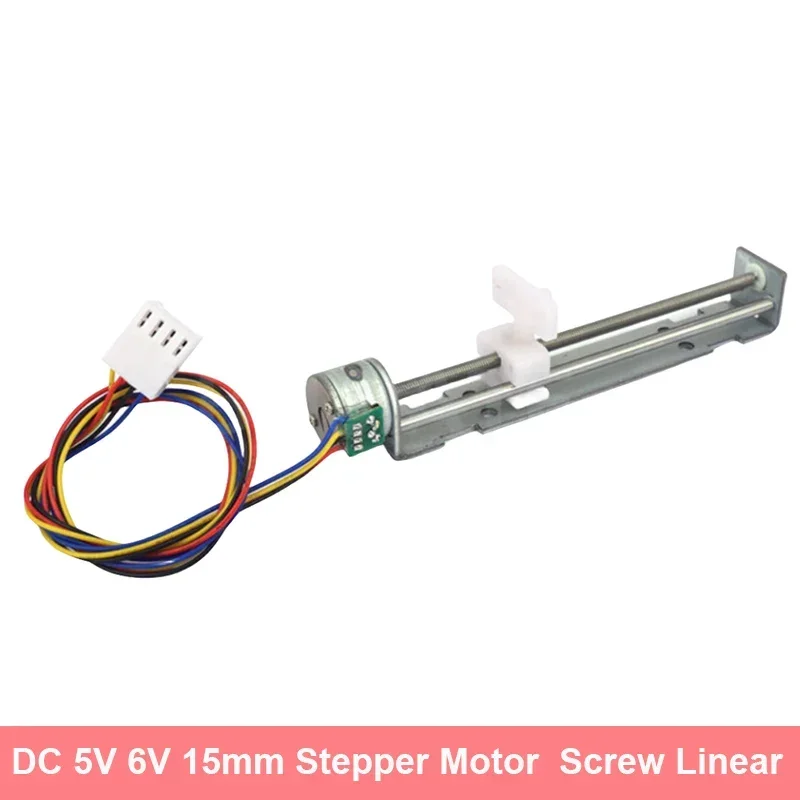 Mikro 15 mm krokový motor DC4V-9V 5V 2-fázový 4-drôtový 80 mm dlhý skrutkovač lineárny ovládací ovládač Krokový motor DIY Robot 3D tlačiareň