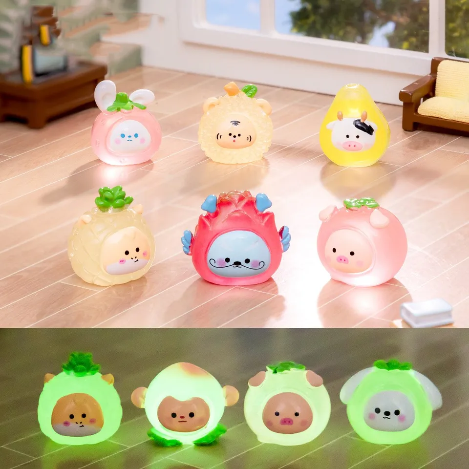 Mikro krajiny Fluorescenčné nočné svetlo roztomilé dvanásť Zodiac Fruit DIY DETORÁCIA DODÁVKY