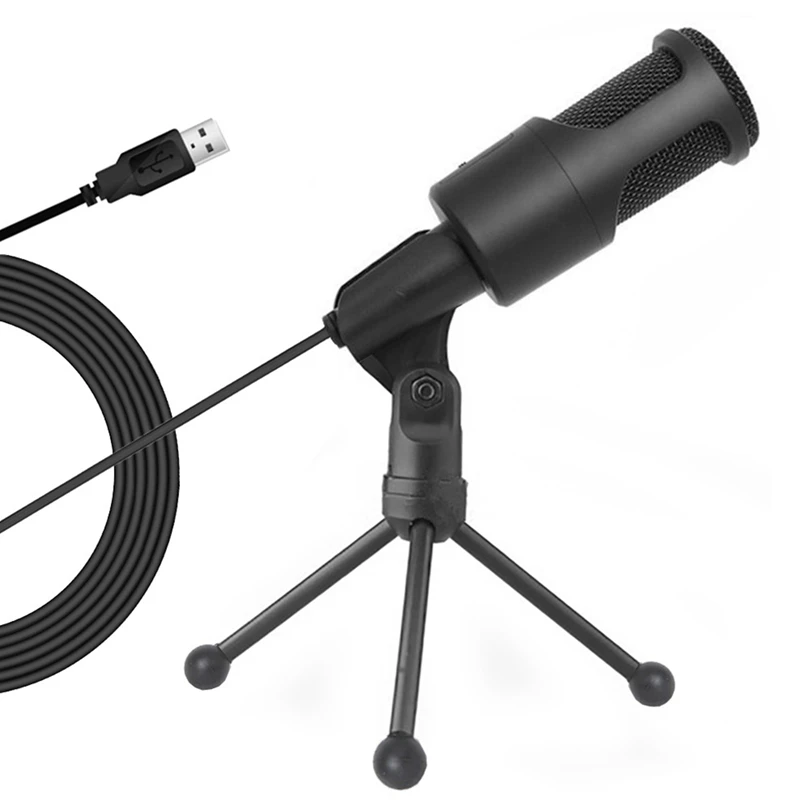 Mikrofón USB, mikrofón podcast kondenzátora s skladateľným statívom pre streamovanie, hry, podcasting, nahrávanie, odolný