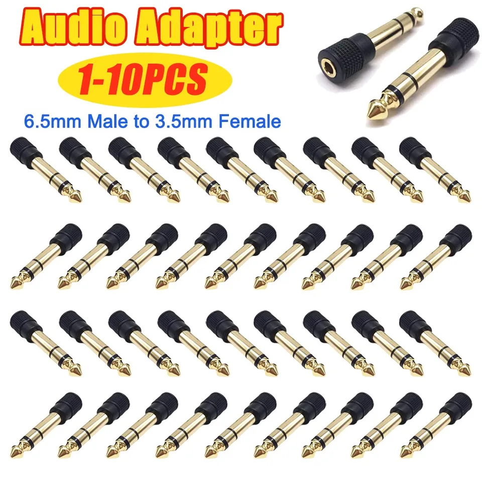 Mikrofónový reproduktor Plug Audio 6,35 mm mužská zástrčka k zdviháku 3,5 mm 3poles Zlaté adaptéry reproduktorov s objímkou