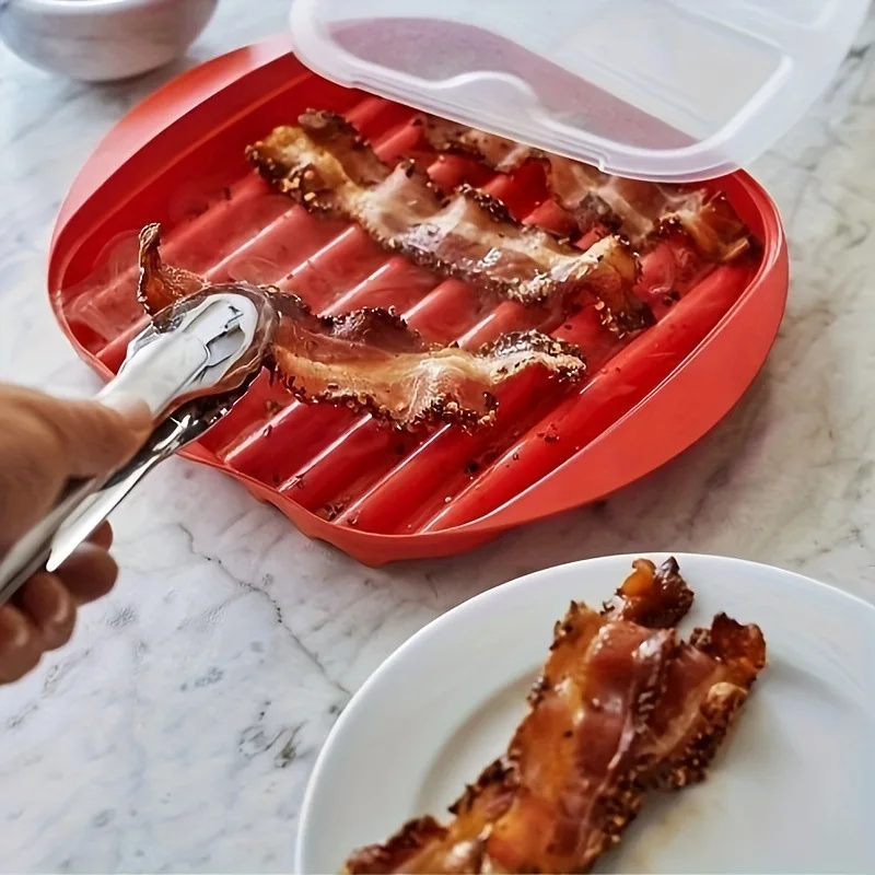 Mikrovlnná slanina výrobca varičový zásobník s postriekaným vekom bez bpa mikrovlnná slanina gril pizza podnos efektívnych kuchynských náradí