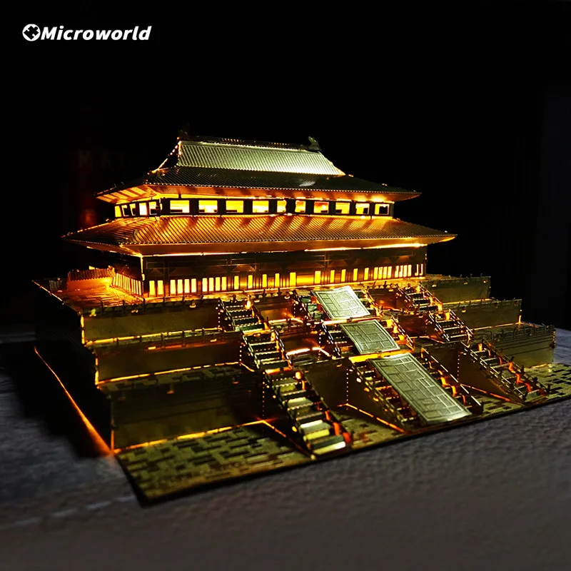 Mikroworld 3D kovové hádanky Múzeum paláca Múzeum Model Čínska klasická budova Jigsaw narodeninové darčeky pre dekoráciu pre stolné počítače pre dospelých