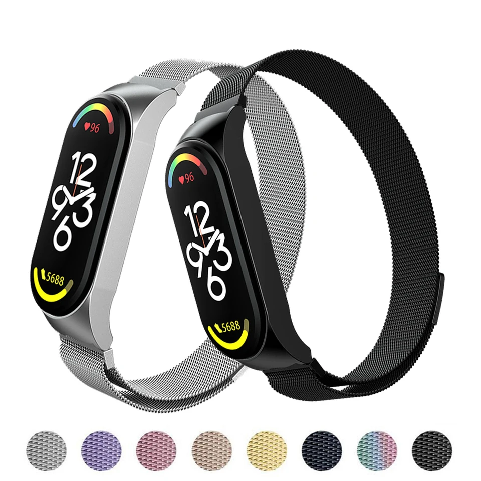 Milanese Loop pre Xiaomi Mi Band 7 6 Strap Correa Mi Band 4 Nerezová oceľ náramok Miband6 Band4 pre Xiaomi Mi Band 5 3 4 6 7