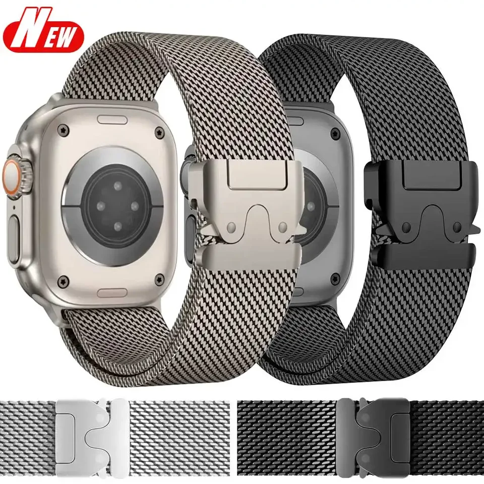 Milanese Loop Strap For Apple Watch Band Ultra 2 49 mm 46 mm 45 mm 44 mm 42 mm z nehrdzavejúcej ocele pre IWATCH Series 10 9 8 7 6 5 4