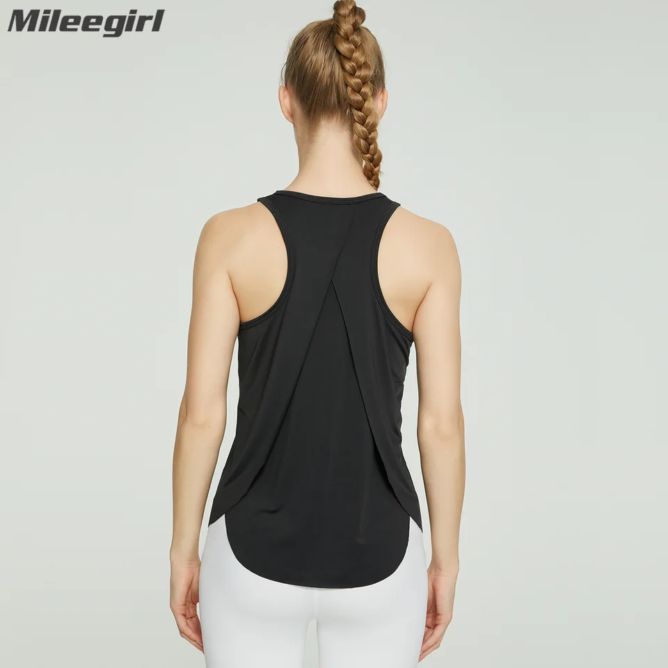 Mileegirl Workout Tops for Women, fitness Crop Top Top Dámske dámske košele Šport top, rýchle suché dámske oblečenie Športová vesta