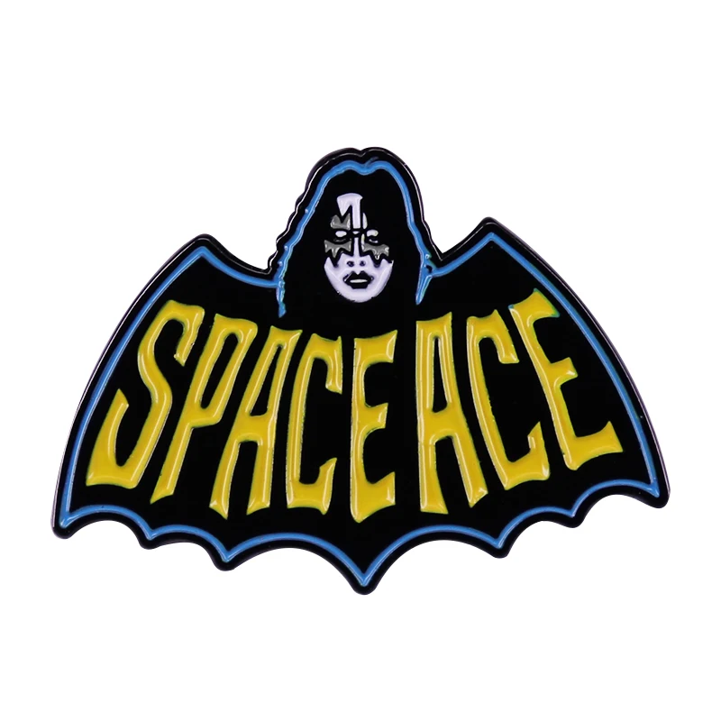 Milenec Spaceman Smalt Pin Space Ace Bat Broch Brošge Hudobná téma šperky