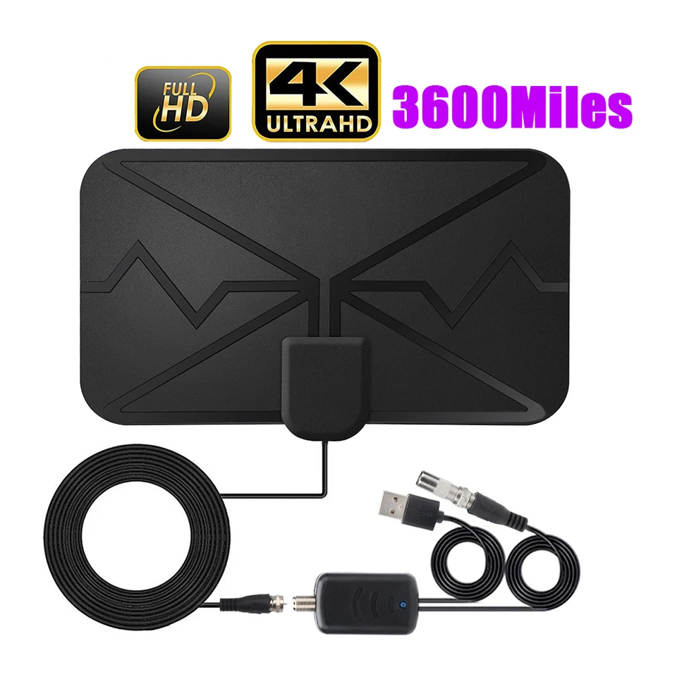 Miles Smart TV anténa 4K 25dB Digital DVB-T2 1080p Aerial s posilňovačom zosilňovača pre motorové vozidlá pre kemping