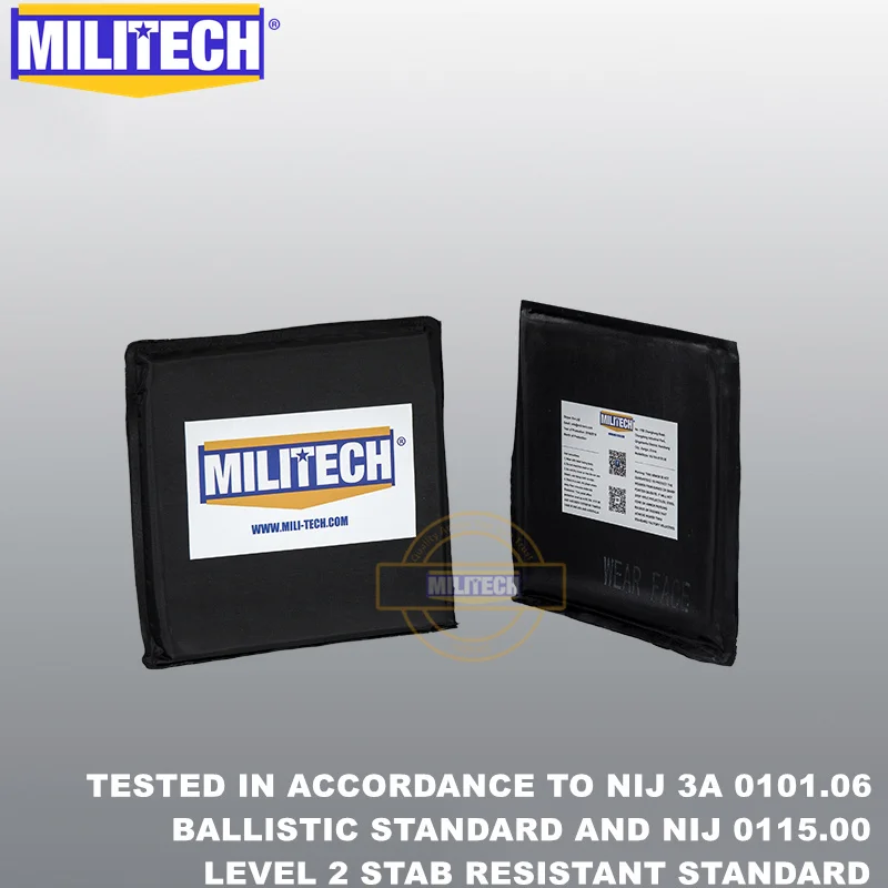 Militech 6x6 páry NIJ 0101.06 IIIA Aramid Soft Ballistic Panel Bulletprofter Plate NIJ 0115.00 Úroveň 2 BOD BORD BORE odolné voči telu
