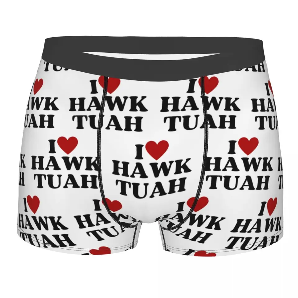 Milujem Hawk Tuah Pánske spodné prádlo vtipné meme boxer šortky nohavičky Humor mäkké spodky pre mužov S-XXL