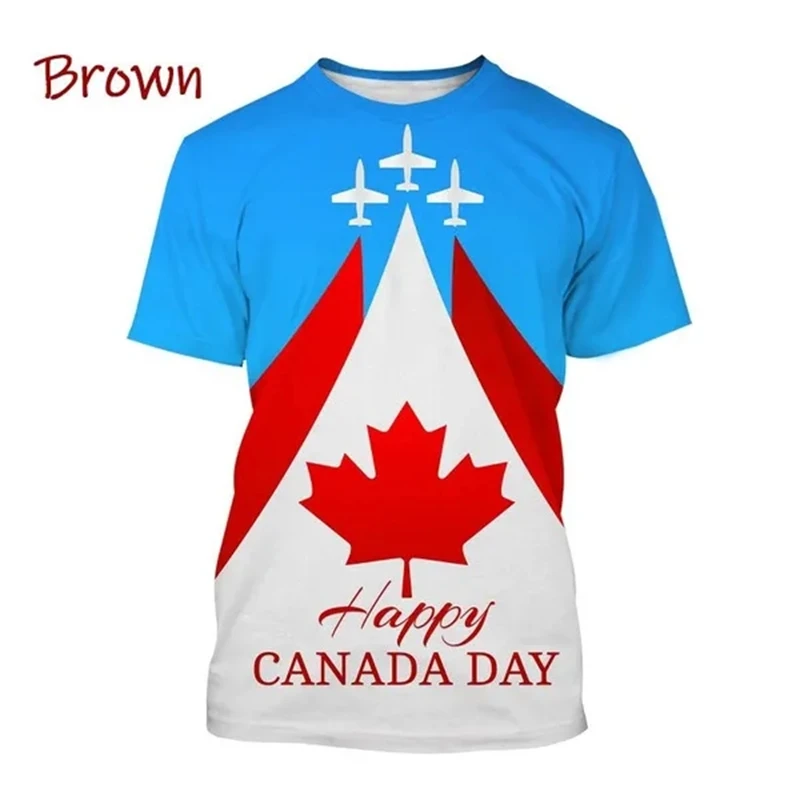 Milujem Kanadu vlajku grafické tričko pre mužov oblečenie kanadský znak Tee tričká unisex ženy 3D Happy Canada Day Triplting Tričko
