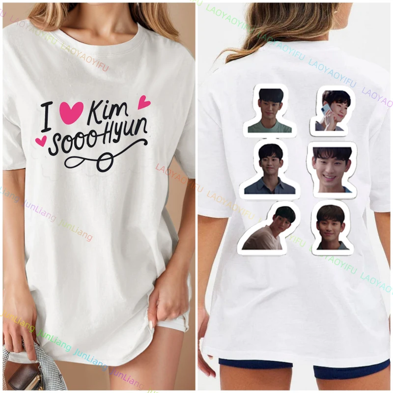 Milujem Kim Soo Hyun Classic Handsome Y2K Fans Fans Fans Darček Tričko s krátkym rukávom Dámske tričká Nové v Tops & Tees Tshirt Tee