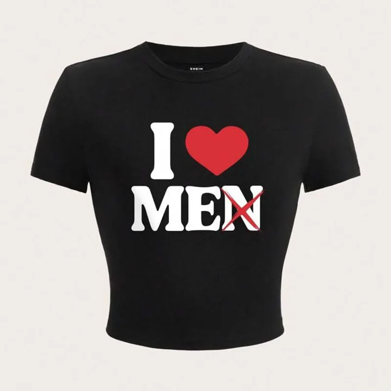 Milujem ma grafické tričká, detské Tees y2k tops tops tričko Tričko Dámske dámske orezané plodiny top ženy grunge oblečenie y2k mačiatko emo emo
