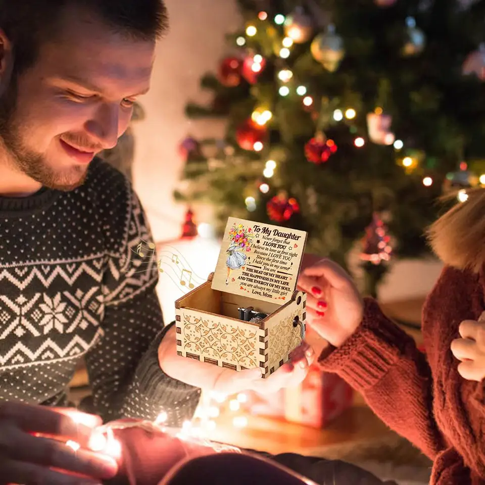 Milujem ťa mama elegantné maľované hudobné box