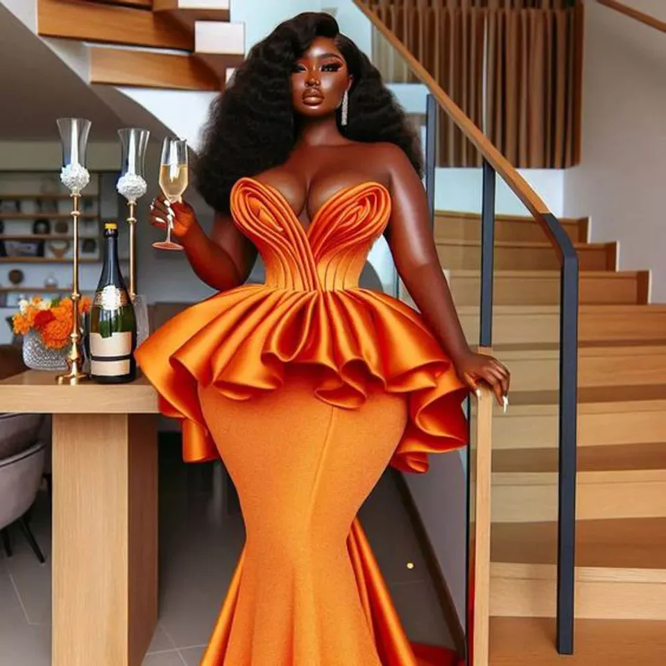 Miláčik peplum aso ebi dievčatá narodeninové oslavy šaty Ženy formálne večerné šaty oranžové plus plesové šaty