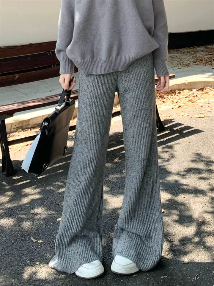 Mimozemské mačiatko Zima zahusťované ženské nohavice voľné denne všetky zápasy High Asa New Gentle 2025 Streetwear Office Lady Lady Casual Soft