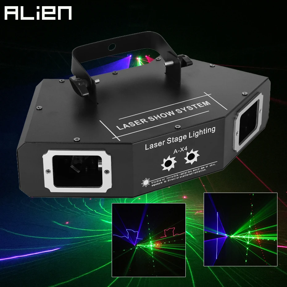 Mimozemšťan 25 vzory plne farebný laserový skener projektor DMX pódium osvetlenie efekt DJ Disco Party Prázdninové tanečné vianočné svetlá