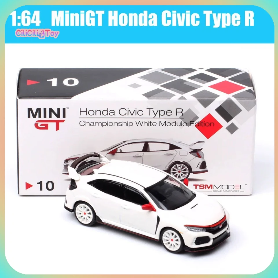 MINE GT CAR MODEL CIVIC TYPR R FK8 CAR Champion Champion White Collectors Edition Series 1/64 Zliatina Zberateľná suvenír Model detské darčeky