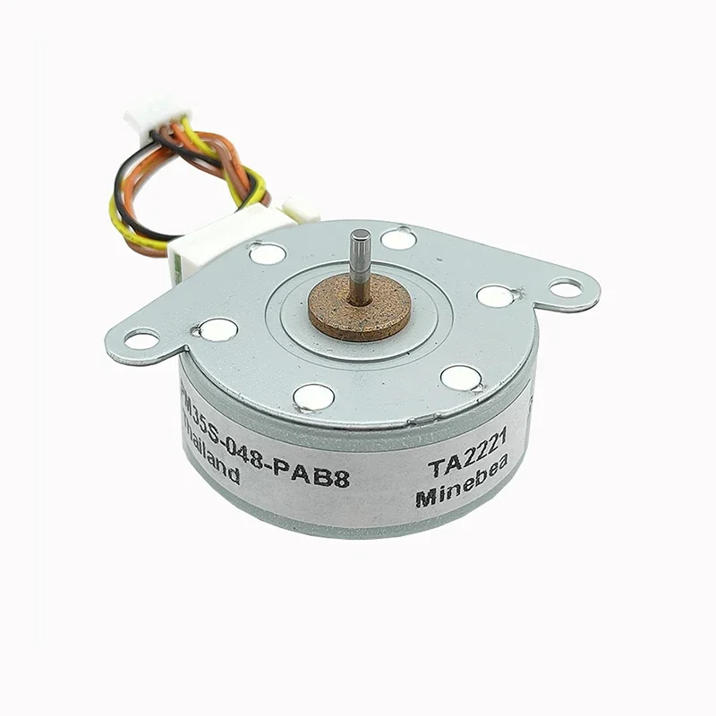 MineBea PM35S-048 Mini 35 mm Round Thin Stepper Motor Micro 2fázový štvordrazový štvorprúdový motor 7,5 stupňa 2 mm hriadeľ DIY tlačiareň