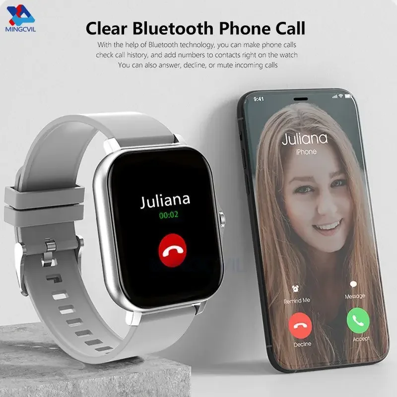 Mingcvil Sports Smart Watch Fitness Clocks Health Monitor Monitor Nepremokavé inteligentné hodinky Wireless Call hodinky pre Xiaomi iOS Men ženy