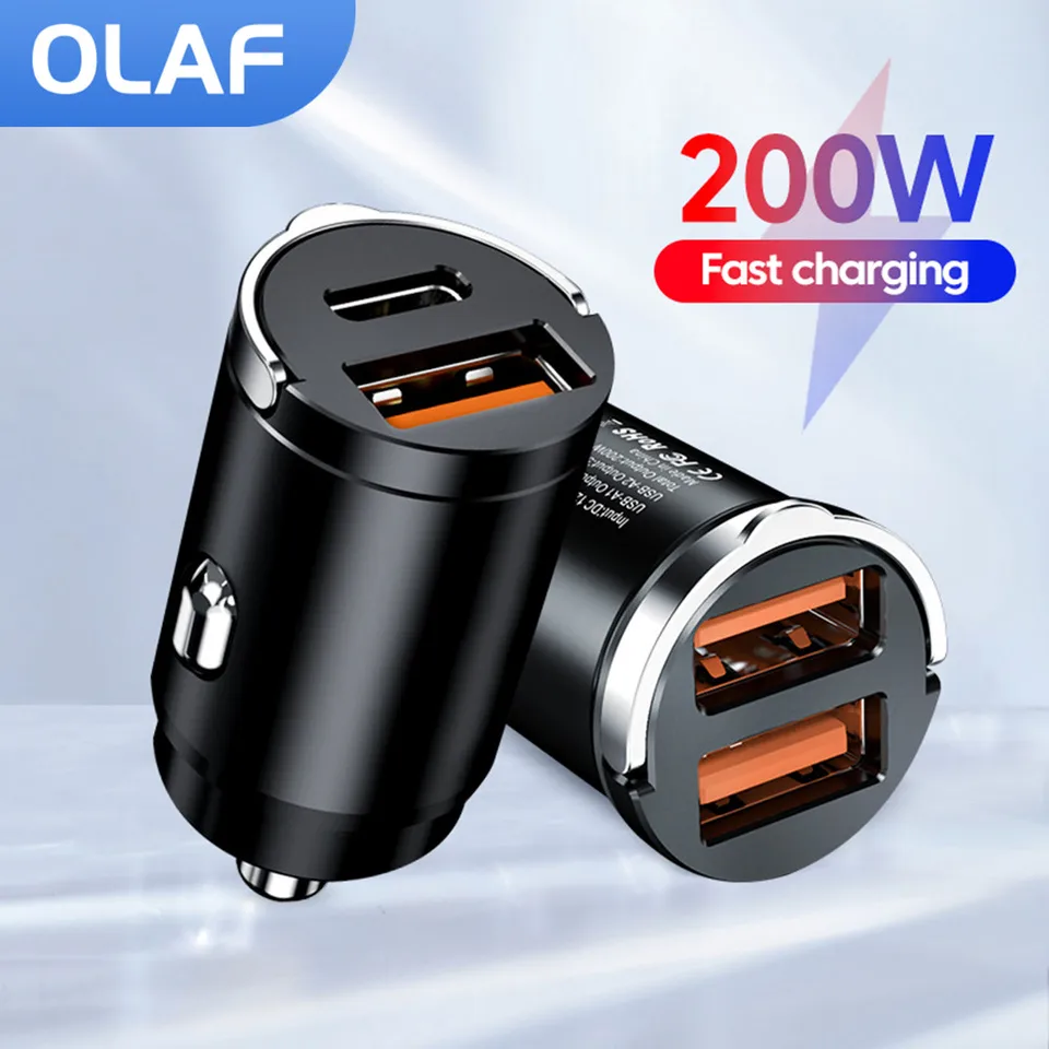 MINI 200W/100W USB Carger Typ C Rýchle nabíjacie nabíjacie nabíjačka nabíjačku nabíjačky pre iPhone Samsung Huawei P40 PD+QC
