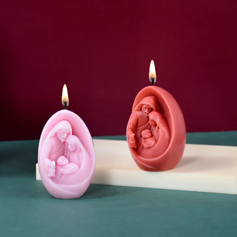 Mini 3d Ježiš a panenská rodina Silikónová sviečka DIY aromaterapeutická sviečka na výrobu nástroja Sadná svaha Epoxidová živica